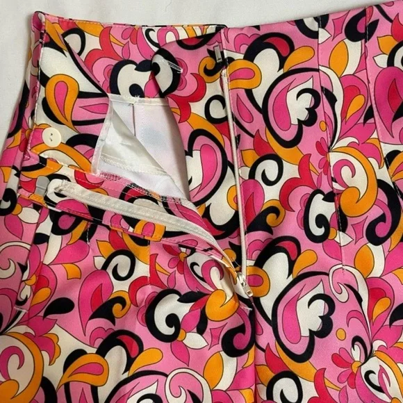 ZARA SUPER HIGH RISE PAISLEY PLEATED STRETCH PANT - Picture 3 of 4